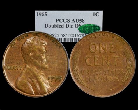 1955 1C Doubled Die Obverse Lincoln Wheat Cent PCGS AU58BN CAC - The ...