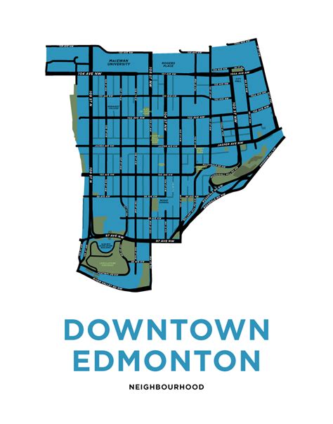 Downtown Edmonton Neighbourhood Map Print – Jelly Brothers