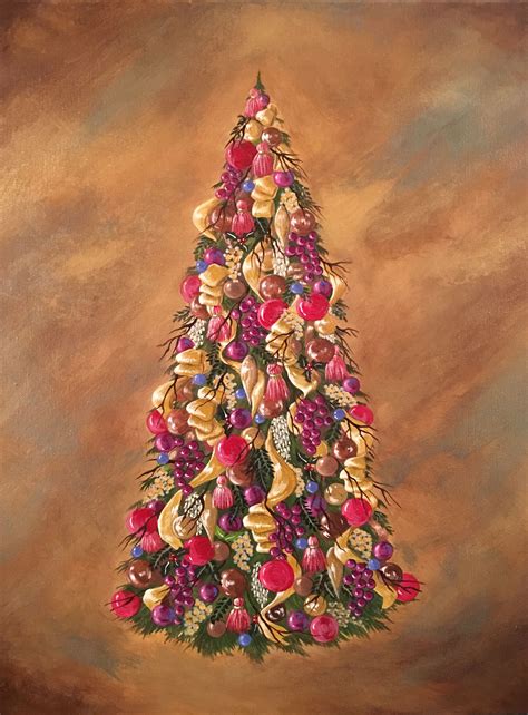 Christmas Tree 2. Original acrylic painting on canvas by JKCARTER. SOLD ...