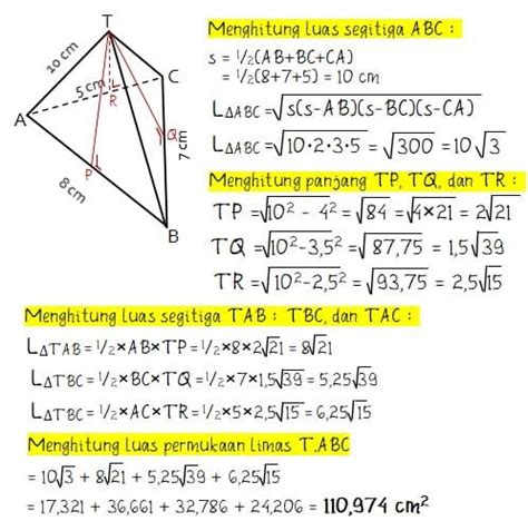 Contoh Soal Luas Permukaan Limas Segitiga Limas Segitiga Rumus Soal ...