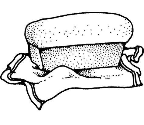 Bread Coloring Drawing Slice Loaf Color Colouring Pages Clipart Outline ...