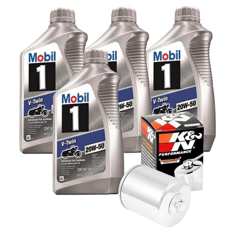 Harley Davidson 103-96 CI Oil Change Kit - Mobil 1 20W50, 4 Quart ...