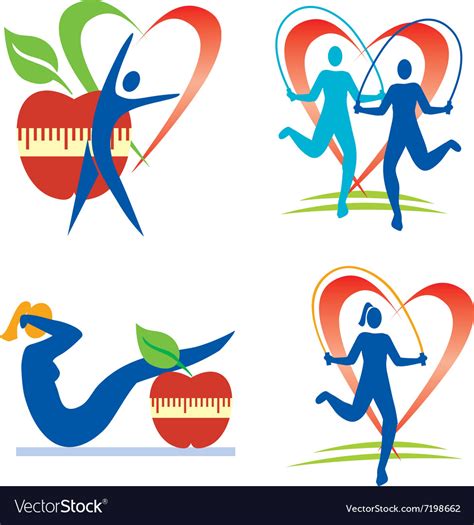 Health fitness icons Royalty Free Vector Image