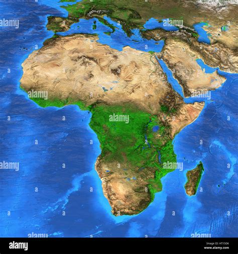 Detailed satellite view of the Earth and its landforms. Africa map ...