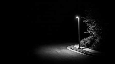 Man Made, Street, Lamp, Dark, Noir, Black & White, HD wallpaper | Peakpx