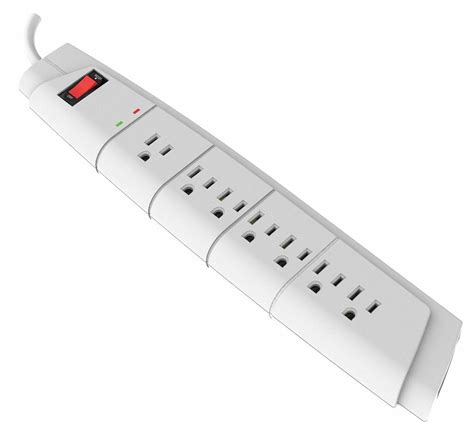 POWER FIRST Surge Protector Outlet Strip, 7 Total Number of Outlets ...