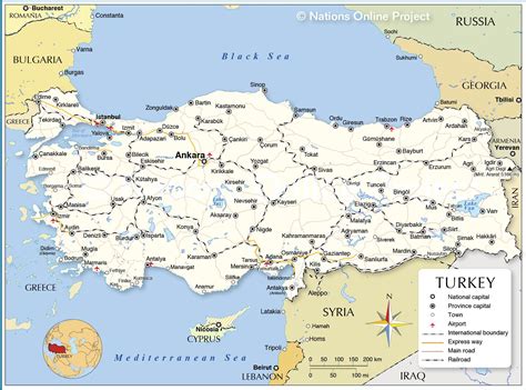 Carte de la Turquie - Relief, Administrative, Régions, Climat