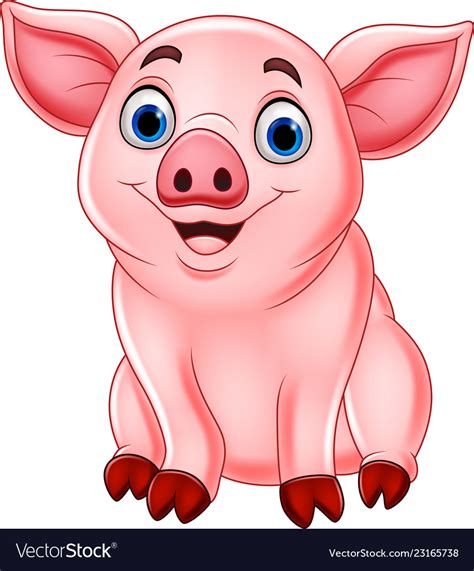 Cute pig cartoon Royalty Free Vector Image - VectorStock