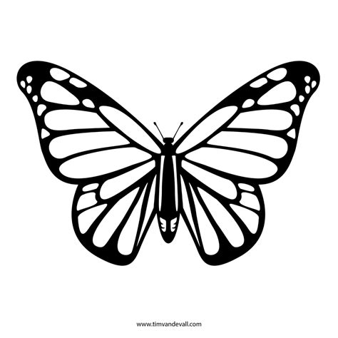 Free Butterfly Stencil 575 | Butterfly drawing, Butterfly outline ...