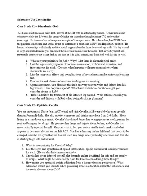 Substance Use Case Studies-2 | PDF | Substance Abuse | Neuropsychology