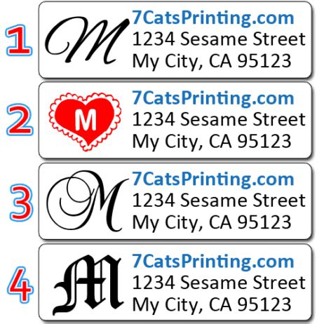 Monogram Return Address Labels Personalized