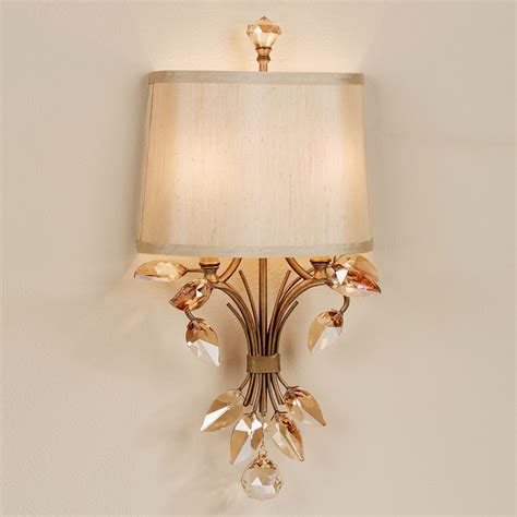 Elena Crystal Leaf Metal Wall Sconce from Uttermost