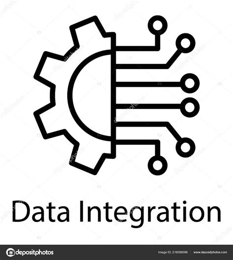 Data Integration Icon White Background Stock Vector Image by ...