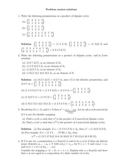 Permutations of Groups | PDF | Integer | Permutation