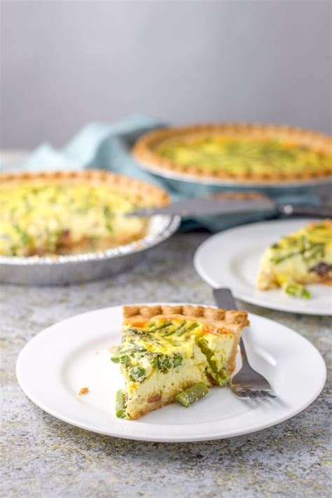 Ham and Asparagus Quiche | Perfect for Brunch | Dishes Delish