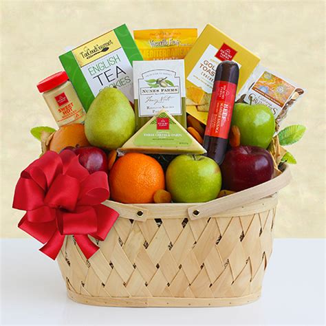 Deluxe Fruit and Cheese Gift Basket at Gift Baskets ETC