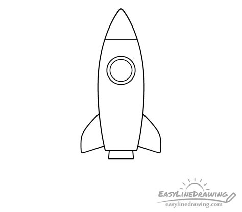 How to Draw a Rocket Step by Step - EasyLineDrawing