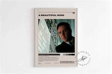 A Beautiful Mind, Ron Howard, Minimalist Movie Poster, Vintage Retro ...