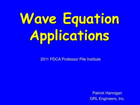 PPT - Wave Equation Applications PowerPoint Presentation - ID:733716