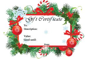 Christmas Gift Certificate Templates