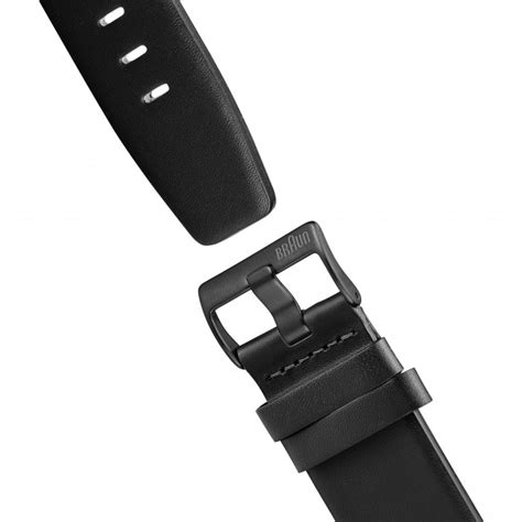 Braun BN0032BKBKG Watch Strap Black Leather