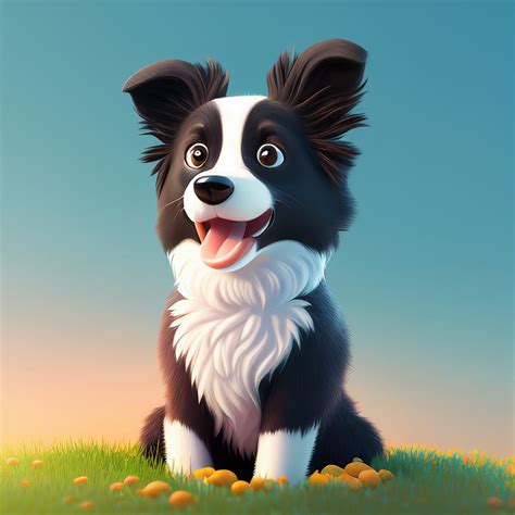 Cute Cartoon Dog Art, Border Collie Digital Download - Etsy