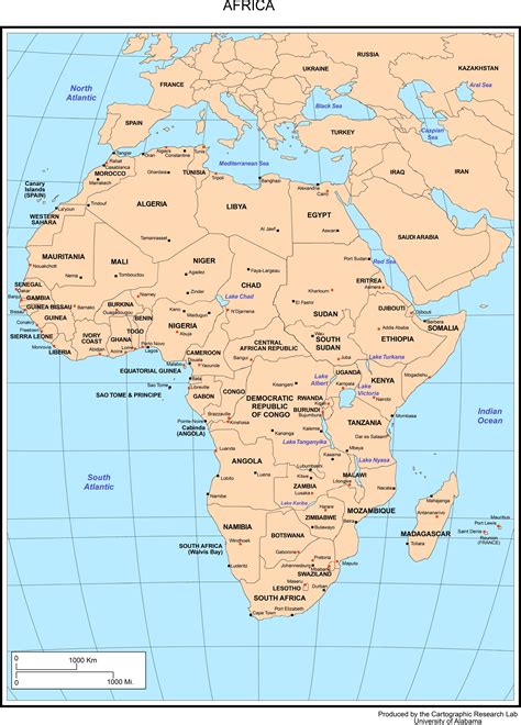 Labeled Map Of Africa Countries And Capitals - Gretna Hildegaard