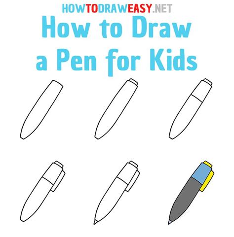 How to Draw a Pen for Kids | Easy pen drawing, Easy doodles drawings ...