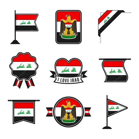 Premium Vector | Flat design iraq national emblems