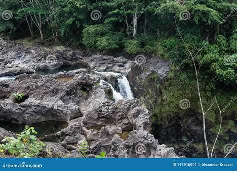 Rainbow Falls on the Big Island of Hawaii - Side View Stock Image ...