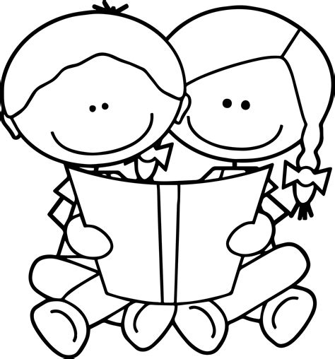 Coloring Pages Of Children Reading at GetColorings.com | Free printable ...