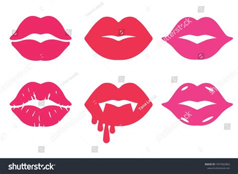 Lipstick Kiss Collection Isolated Vector Clipart Stock Vector (Royalty ...