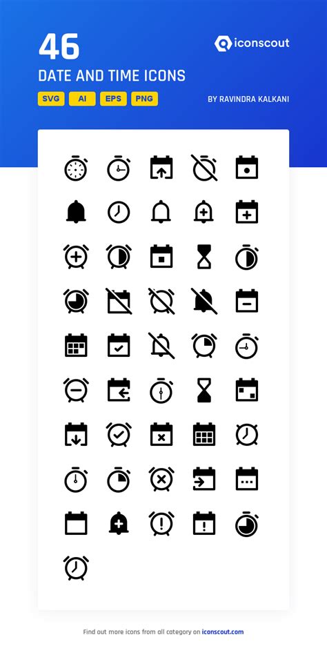 Date And Time Icon Pack - 46 Line Icons Time Icon, Png Icons, Icon Pack ...