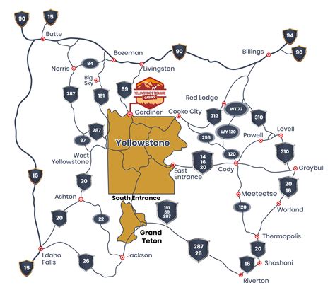 Lodging In Yellowstone National Park Map - Channa Antonetta