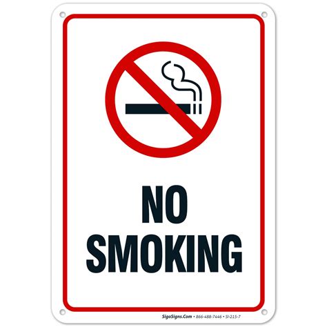 No Smoking Sign, No Smoking Metal Sign, 10x7 Rust Free Heavy 0.40 ...