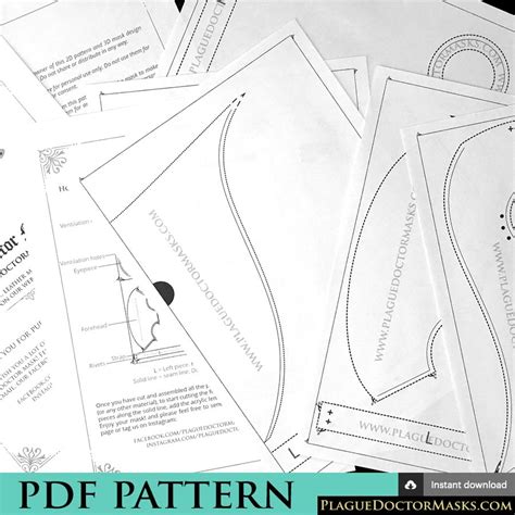 DIY Plague Doctor Mask Pattern Template with Instructions. PDF download ...