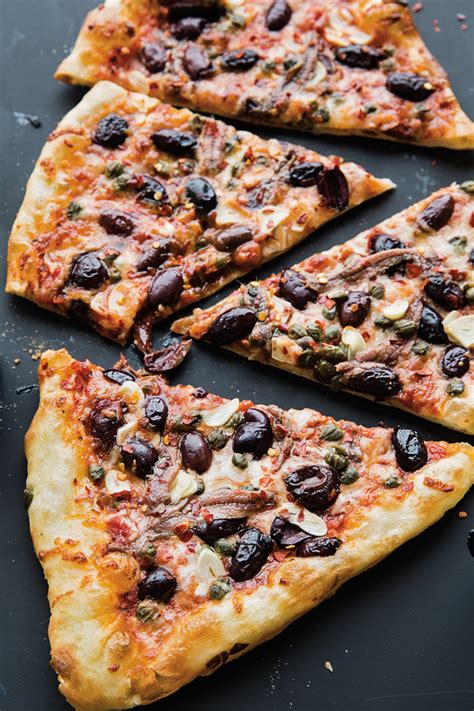 Spicy Olive, Anchovy and Caper Pizza Recipe | Williams Sonoma Taste