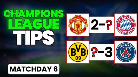 UEFA CHAMPIONS LEAGUE Predictions & Betting Tips | MATCHDAY 6 - YouTube