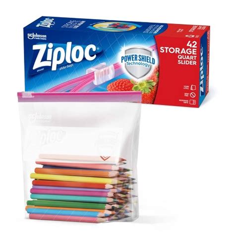 Ziploc Slider Storage Quart Bags : Target