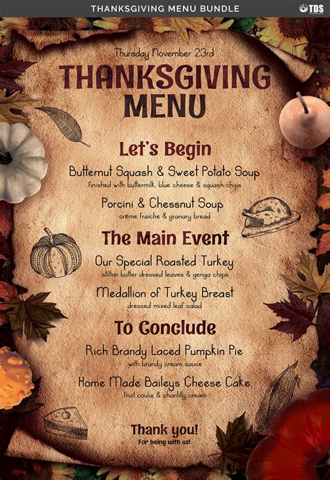 Thanksgiving Menu Bundle By Thats Design Store | TheHungryJPEG.com