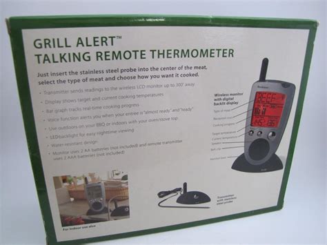 Brookstone Grill Alert Talking Remote Meat Thermometer(Brookstone Grill ...