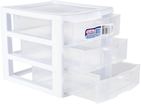 Plastic Storage Drawers Clear Rack Container Sterilite Bin Cabinet ...