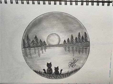 Moon Pencil Drawing