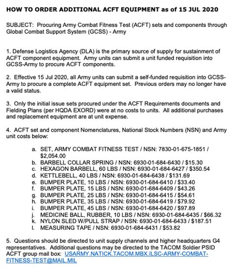 ACFT Equipment - ACFT - New Army PT Test (2024)