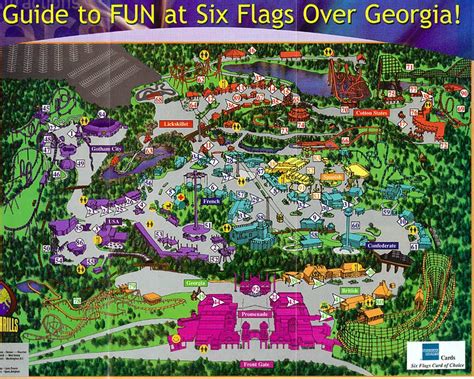 Theme Park Brochures Six Flags Over Georgia Map 2001 ...