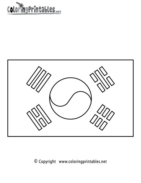 South Korea Flag Coloring Page - A Free Travel Coloring Printable