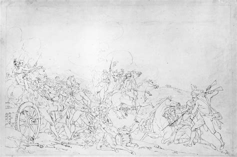 Battle Of Princeton, 1777. /Npreliminary Drawing By John Trumbull For ...