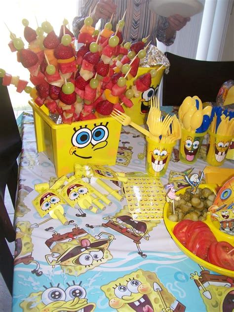 1st birthday maybe? Sponge Bob buckets and party decorations. other ...