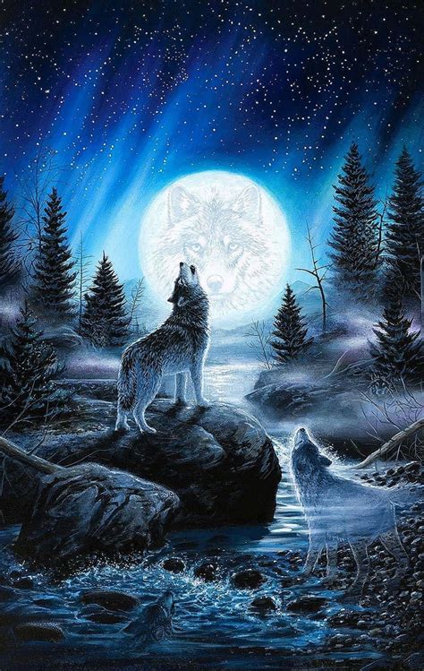 Wolf Howling At The Moon Wallpaper