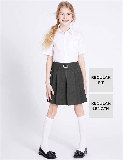 Girls' Permanent Pleats School Skirt (2-16 Yrs) | M&S Collection | M&S ...